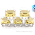 Wholesale acrylic clear golden cosmetic cream jars with good price